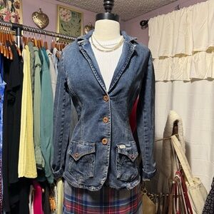 Vintage Levi's Blue Denim Women's Jacket with Button Details